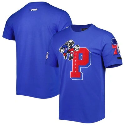 Pro Standard Royal Philadelphia 76ers Mash Up Capsule T-shirt In Black