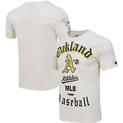 Pro Standard Cream Oakland Athletics Cooperstown Collection Old English T-shirt