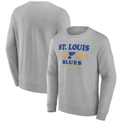 Fanatics Branded Heather Charcoal St. Louis Blues Fierce Competitor Pullover Sweatshirt