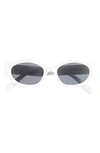 Aire Mensa 48mm Oval Sunglasses In White / Smoke Mono