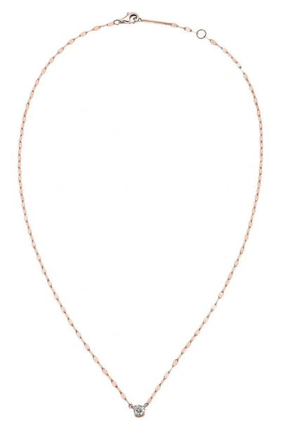 Lana Solo Round Diamond Pendant Necklace In Rose Gold