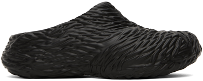 Emporio Armani Black Wave Mules In Nero
