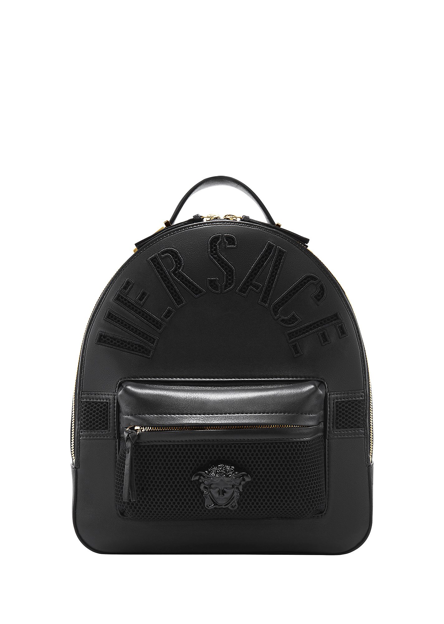 Versace Embossed Leather Backpack In Black | ModeSens