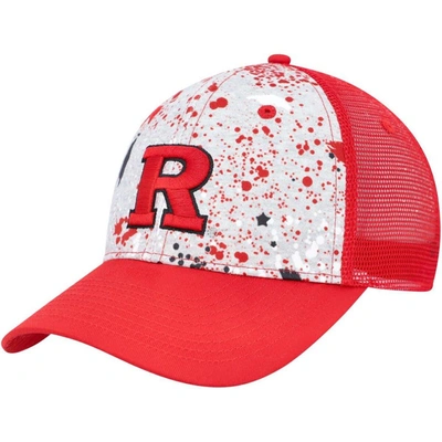 Colosseum Men's  Gray, Scarlet Rutgers Scarlet Knights Love Fern Trucker Snapback Hat In Gray,scarlet