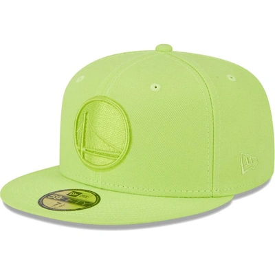 New Era Neon Green Golden State Warriors Spring Color Pack 59fifty Fitted Hat