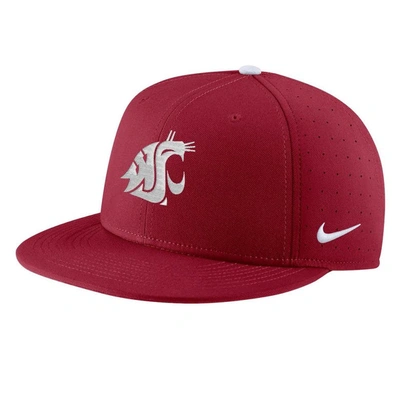 Nike Crimson Washington State Cougars Aero True Baseball Performance Fitted Hat