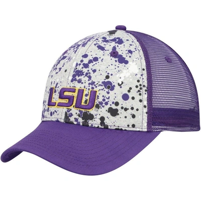 Colosseum Men's  Gray, Purple Lsu Tigers Love Fern Trucker Snapback Hat In Gray,purple
