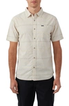 O'neill Seafarer Stripe Short Sleeve Button-up Shirt In Light Khaki