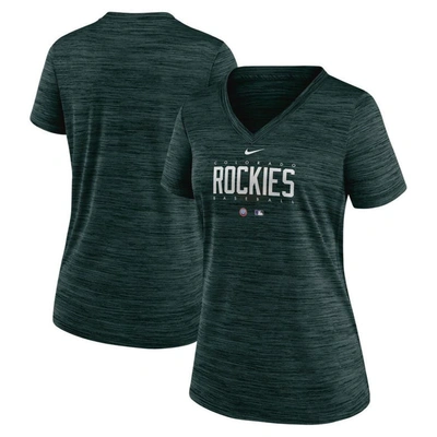 Nike Green Colorado Rockies City Connect Velocity Practice Performance V-neck T-shirt