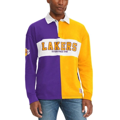 Tommy Jeans Men's  Purple, Gold Los Angeles Lakers Ronnie Rugby Long Sleeve T-shirt In Purple,gold