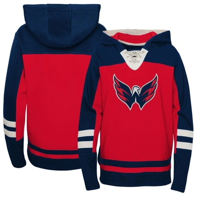 Outerstuff Kids' Preschool Red Washington Capitals Ageless Revisited Lace-up V-neck Pullover Hoodie