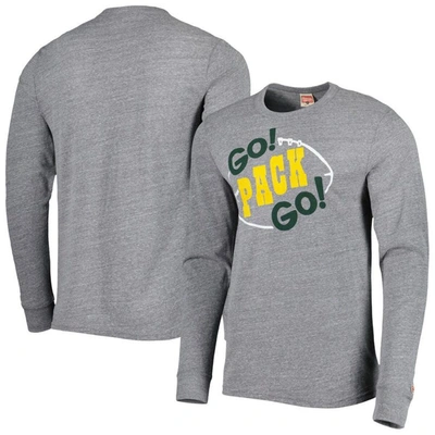 Homage Gray Green Bay Packers Hyper Local Tri-blend Long Sleeve T-shirt