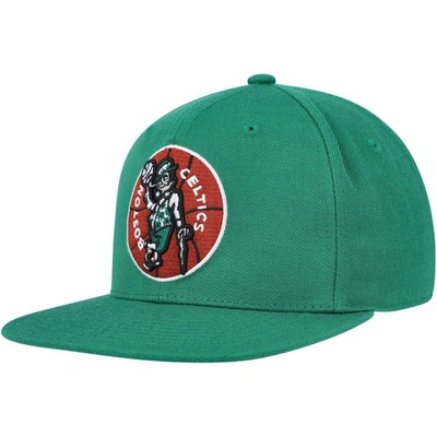 Mitchell & Ness Men's  Kelly Green Boston Celtics Hardwood Classics Mvp Team Ground 2.0 Fitted Hat