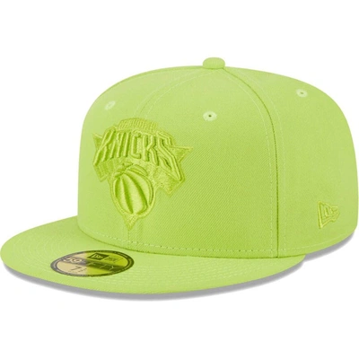 New Era Neon Green New York Knicks Spring Color Pack 59fifty Fitted Hat