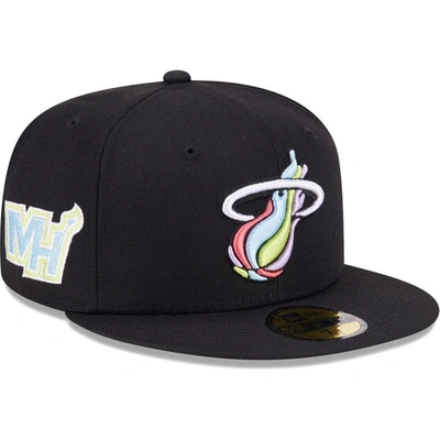 New Era Black Miami Heat Color Pack 59fifty Fitted Hat