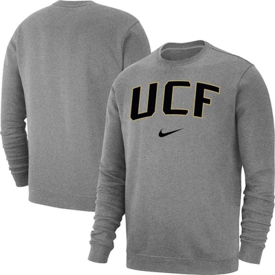 Nike Heather Gray Ucf Knights Arch Club Fleece Pullover Sweatshirt