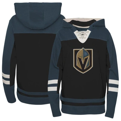 Outerstuff Kids' Preschool Black Vegas Golden Knights Ageless Revisited Lace-up V-neck Pullover Hoodie