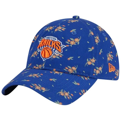 New Era Blue New York Knicks Bloom Print 9twenty Adjustable Hat