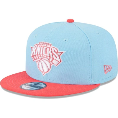 New Era Men's  Powder Blue, Red New York Knicks 2-tone Color Pack 9fifty Snapback Hat In Powder Blue,red