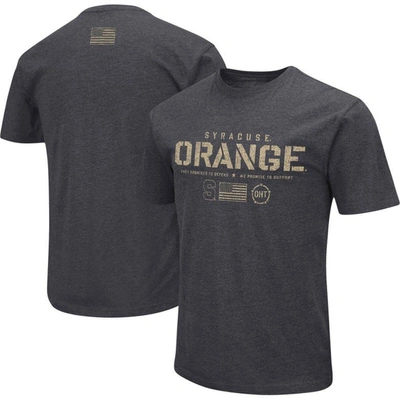 Colosseum Men's  Heather Black Distressed Syracuse Orange Big And Tall Oht Military-inspired Apprecia