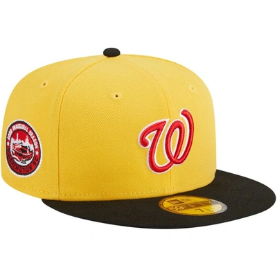 New Era Men's  Yellow, Black Washington Nationals Grilled 59fifty Fitted Hat In Yellow,black