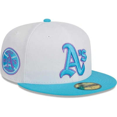 New Era White Oakland Athletics  Vice 59fifty Fitted Hat