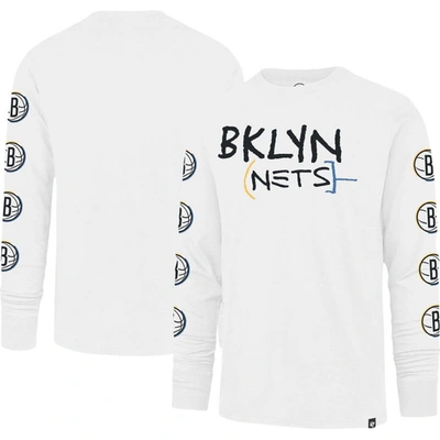 47 ' White Brooklyn Nets City Edition Downtown Franklin Long Sleeve T-shirt
