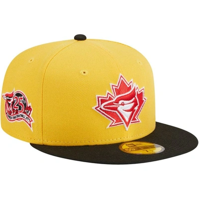 New Era Men's  Yellow, Black Toronto Blue Jays Grilled 59fifty Fitted Hat In Yellow,black
