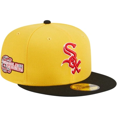 New Era Men's  Yellow, Black Chicago White Sox Grilled 59fifty Fitted Hat In Yellow,black