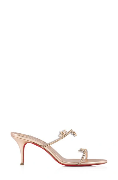 Christian Louboutin Just Queen Crystal Red Sole Mule Sandals In Copper