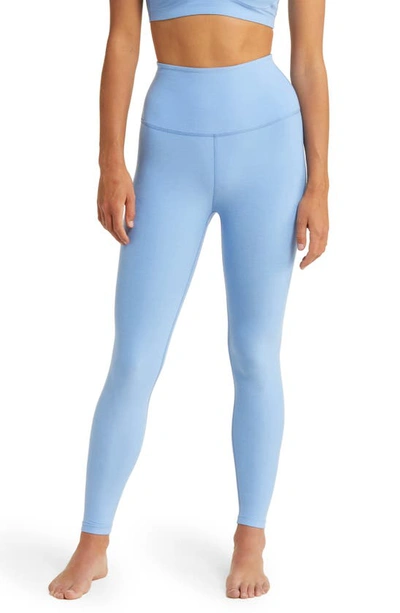 Beyond Yoga Caught In The Midi High-waist Space-dye Leggings In Flower Blue Heath