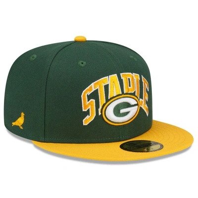 New Era X Staple New Era Green/gold Green Bay Packers Nfl X Staple Collection 59fifty Fitted Hat