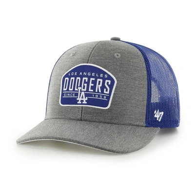 47 ' Charcoal Los Angeles Dodgers Slate Trucker Snapback Hat