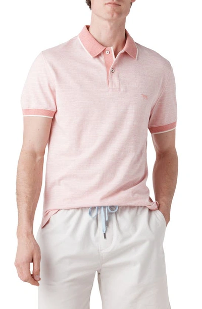 Rodd & Gunn Langs Beach Sports Fit Slub Tipped Polo In Coral