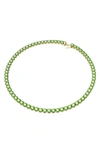 Swarovski Matrix Tennis Necklace In Green