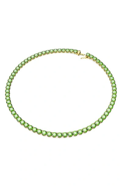 Swarovski Matrix Tennis Necklace In Green