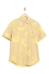 Coastaoro Astor Printed Short Sleeve Shirt In Aster Mister Yellow