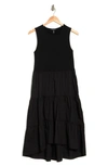 Ellen Tracy Sleeveless Tiered Dress In Black
