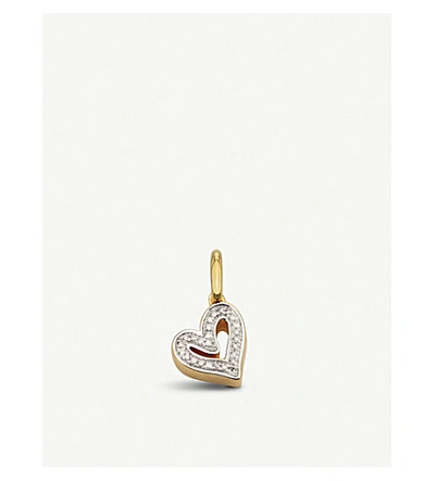 Monica Vinader Alphabet Diamond & Sterling Silver Heart Pendant In Gold