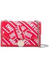 Jimmy Choo Finley Red And Rosewater Logo Tape Cross Body Mini Bag With Bow
