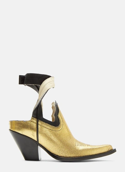 Maison Margiela Vegas Cut-out Ankle Boots In Gold