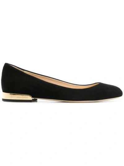 Jimmy Choo Jessie Suede Ballet Slippers In Black