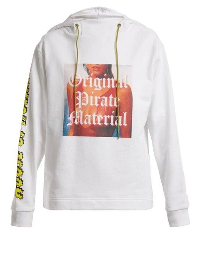 House Of Holland Original Pirate Material Cotton Hoodie In White
