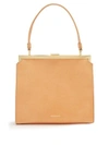 Mansur Gavriel Beige-lined Top-handle Leather Bag In Light Tan