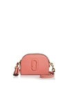 Marc Jacobs Shutter Small Leather Crossbody In Coral/gold