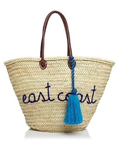 Soeur Du Maroc East Coast West Coast Straw Tote In Blue