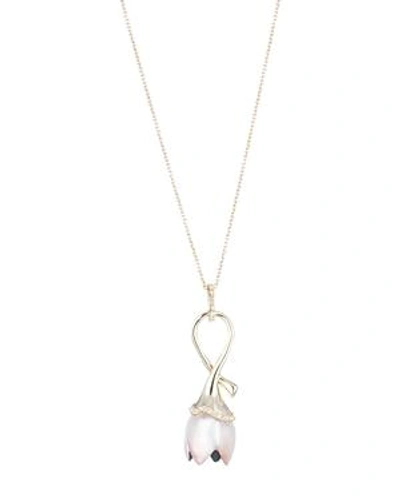 Alexis Bittar Tulip Long Pendant Necklace In White/gold