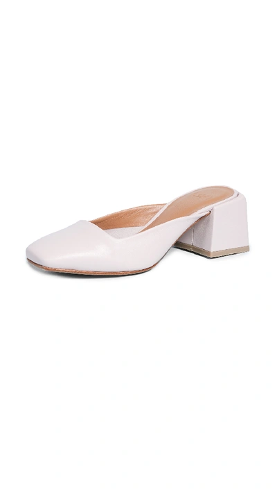 Loq Women's Leather Square Heel Mules In Lila