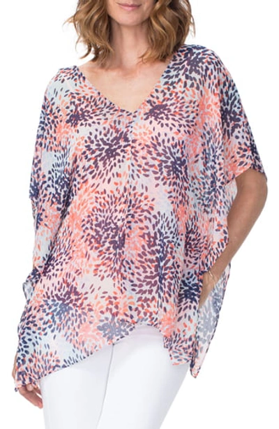 Nydj Printed Chiffon Caftan In Stargazer Desert Flower