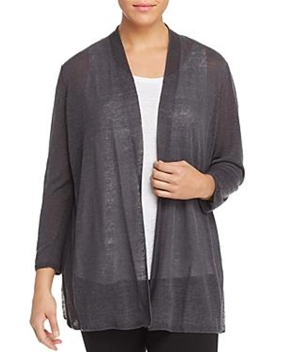 Nic And Zoe Plus Nic+zoe Plus Lightweight Open-front Cardigan In Ink
